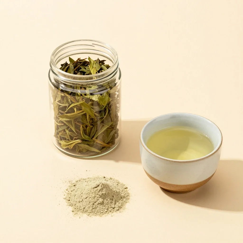 Natural supplement specimens arranged on a linen surface